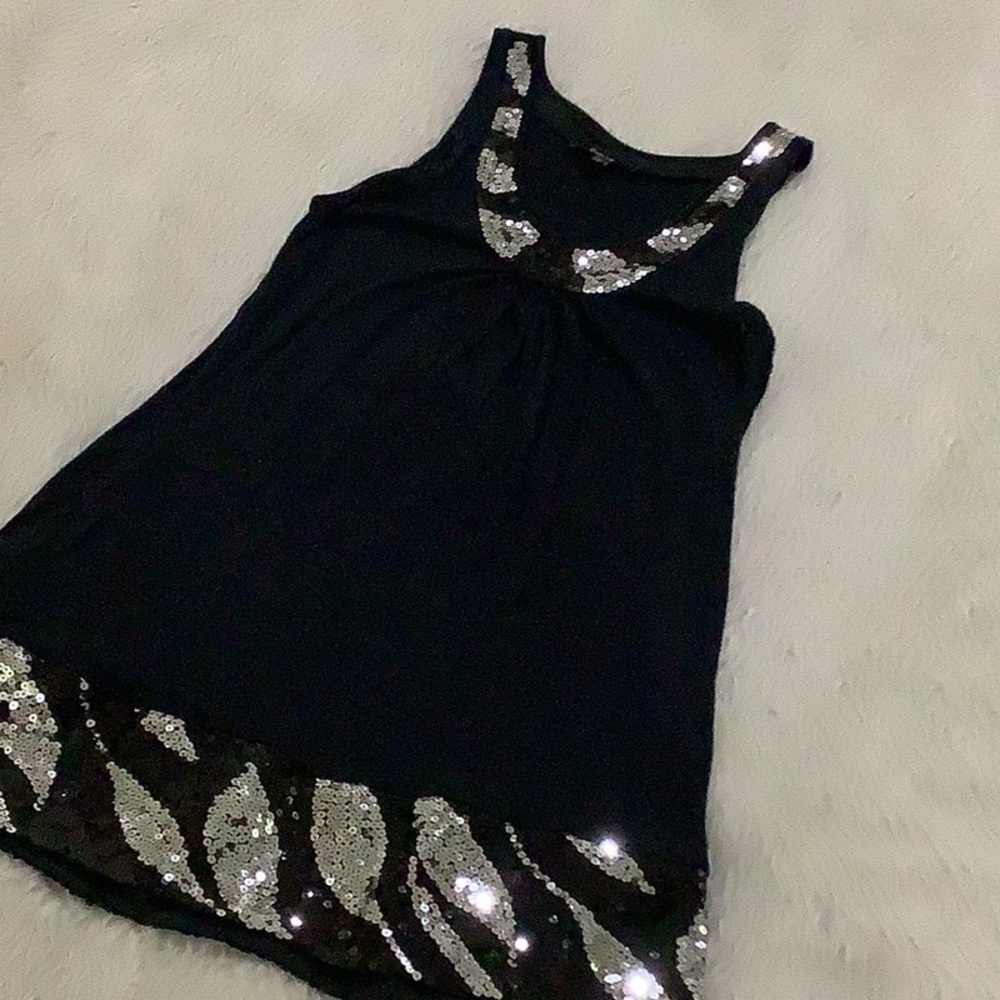 Express black sequins summer dress